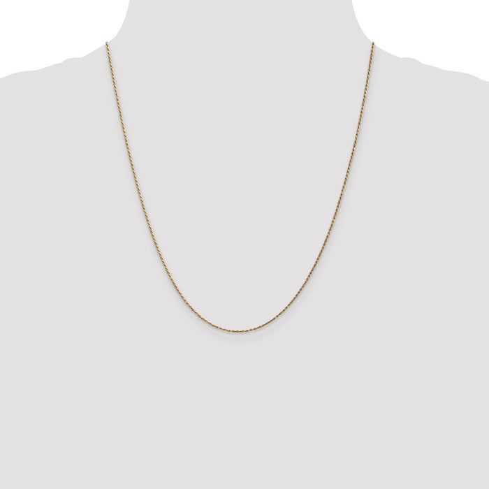 Buy 14K Gold 22-Inch Diamond-Cut Rope Chain - Stylish 1.15mm Design-4