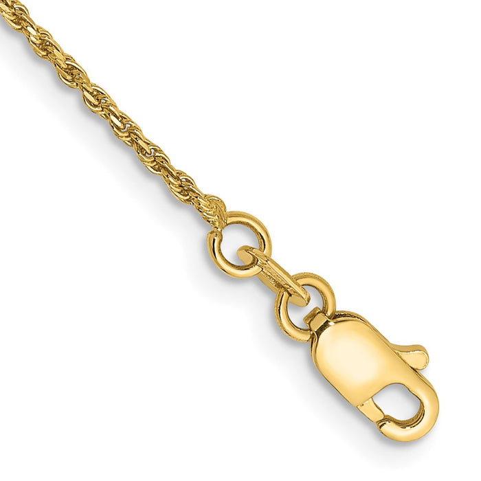 Shop Stylish 14K Gold 9-Inch Diamond-Cut Rope Anklet - 1.15mm Design-1
