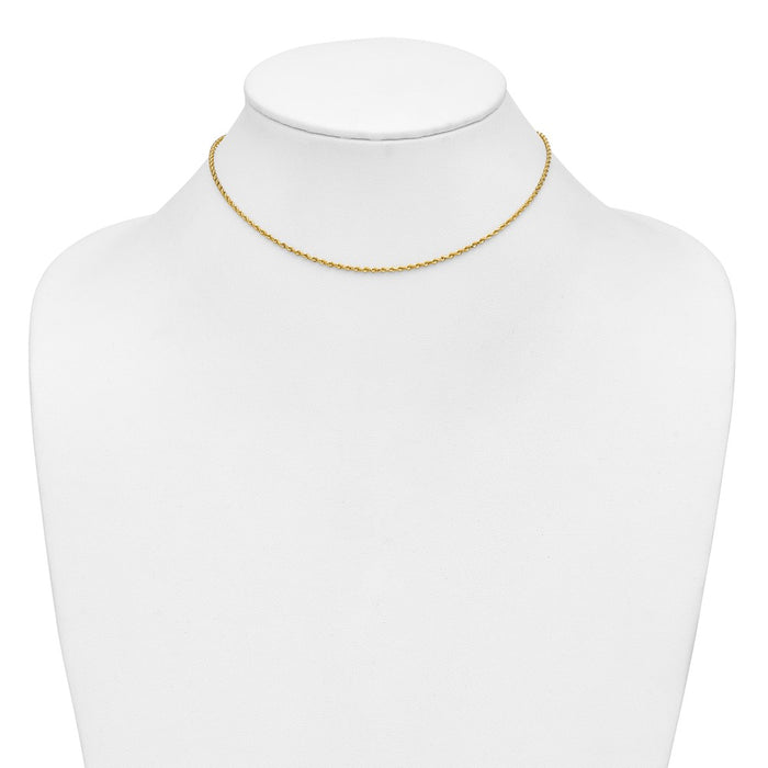 Buy Stylish 14K Gold 14-Inch 1.5mm Diamond-Cut Rope Chain - Luxury Accessory-4