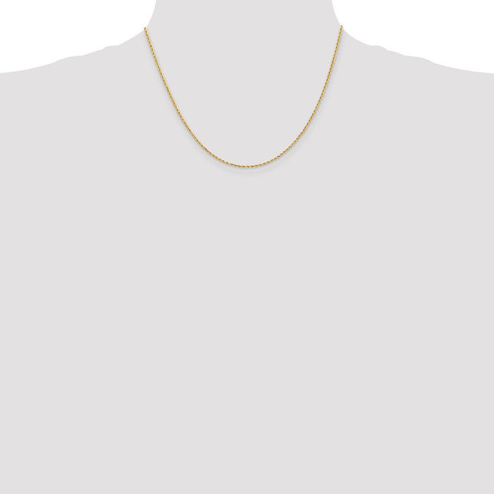 Buy Stylish 14K Gold 18-Inch 1.5mm Diamond-Cut Rope Chain - Affordable Luxury!-4