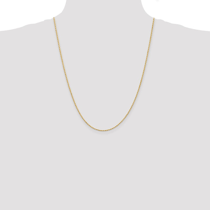 Buy Stylish 14K Gold 24-Inch Diamond-Cut Rope Chain, 1.5mm, Luxury Design-4
