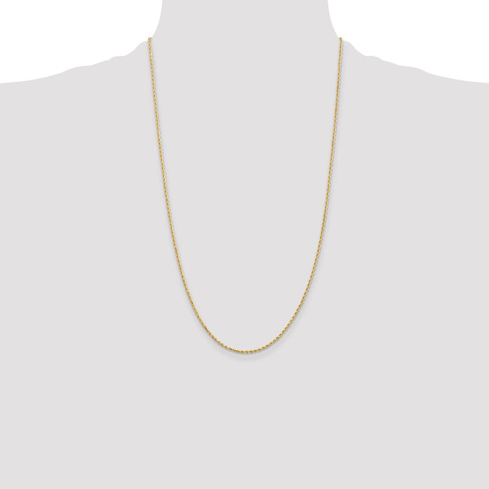 Shop Exclusive 14K Gold 26-Inch Diamond-Cut Rope Chain - Stylish 1.5mm Design-4