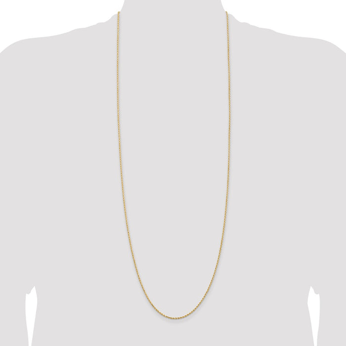Shop 14K Gold 36-Inch Diamond-Cut Rope Chain - Stylish 1.5mm Luxury Jewelry-4