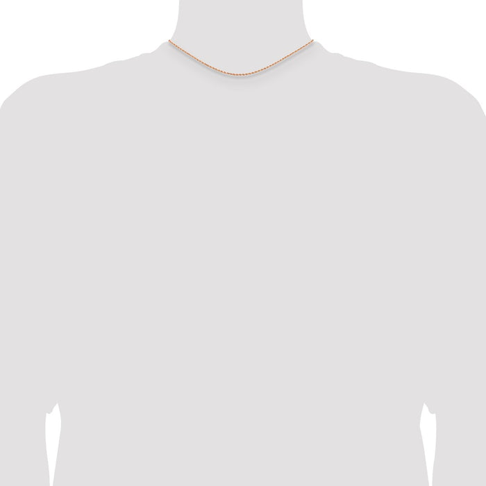 Shop 14K Rose Gold 14-Inch 1.5mm Diamond-Cut Rope Chain - Stylish Luxury!-4