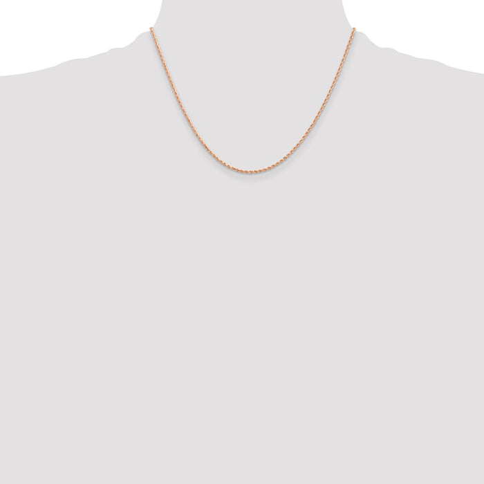 Shop Stylish 14K Rose Gold 18-Inch Diamond-Cut Rope Chain - 1.5mm Luxury-4