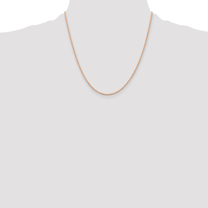 Shop Stylish 14K Rose Gold 20-Inch 1.5mm Diamond-Cut Rope Chain - Luxury Design-4