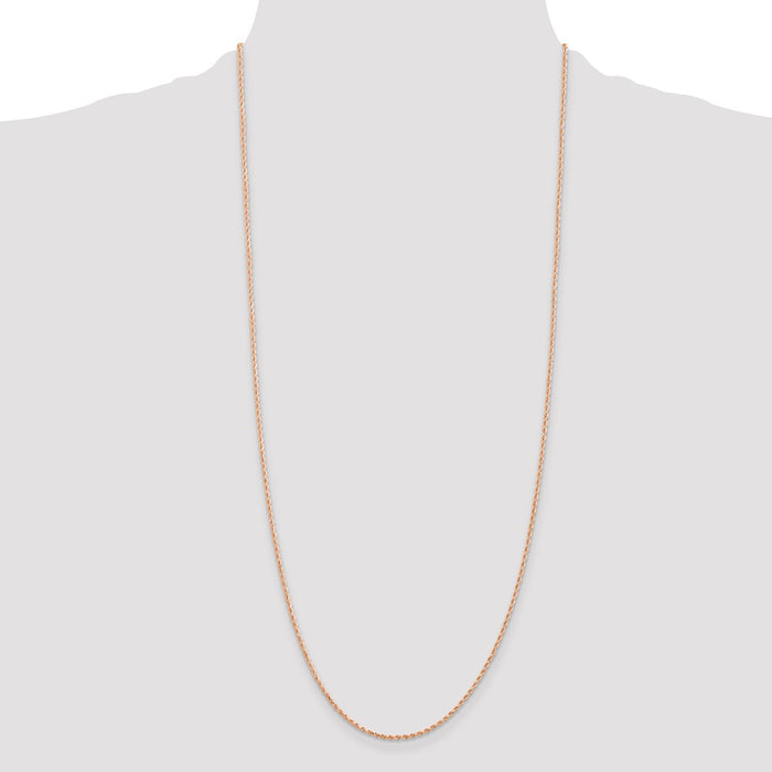Shop 14K Rose Gold 30-Inch Diamond-Cut Rope Chain - Stylish & Affordable 1.5mm-4