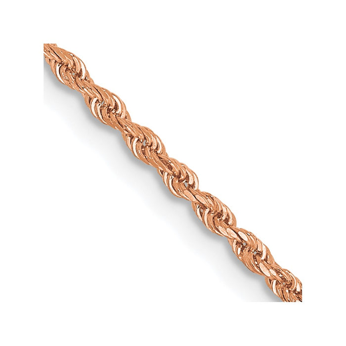 Shop 14K Rose Gold 16-Inch Diamond-Cut Rope Chain - Stylish & Affordable!-1