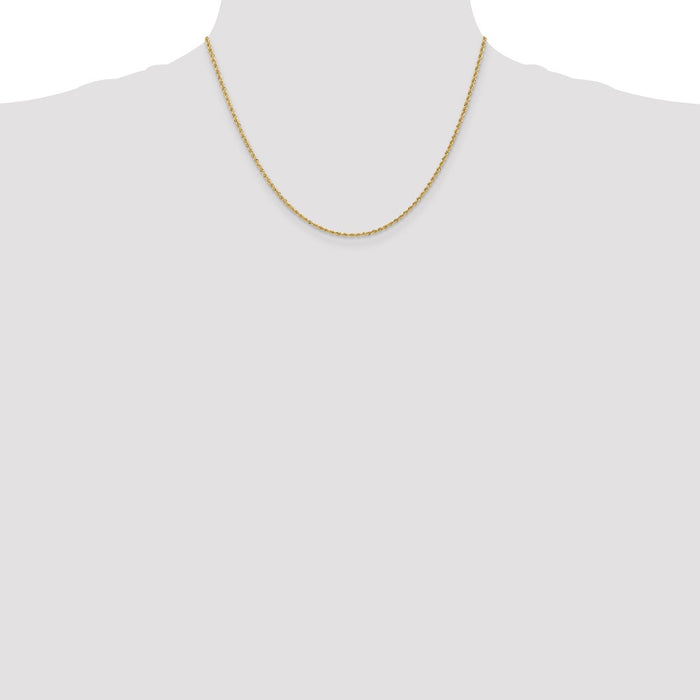 Buy 14K Gold 18-Inch 1.5mm Rope Chain - Stylish & Durable Luxury Jewelry-4