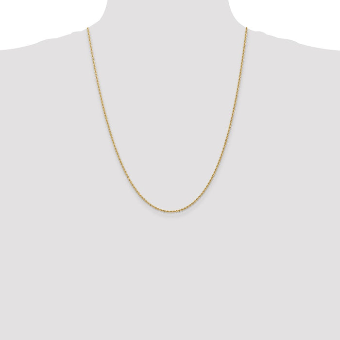 Shop 14K Gold Classic Rope Chain 24-Inch 1.5mm - Stylish & Affordable!-4