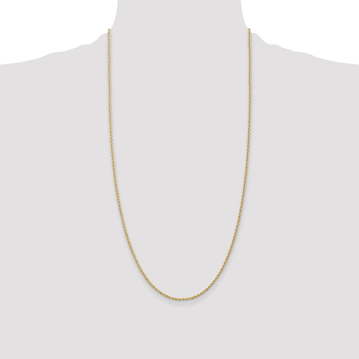 High-quality 28-Inch 14K Gold 1.5mm Classic Rope Chain - Stylish Value!-4