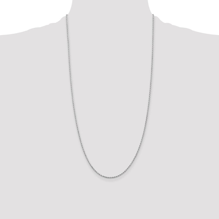 Buy Stylish 14K White Gold 28-Inch 1.5mm Diamond-Cut Rope Chain-4