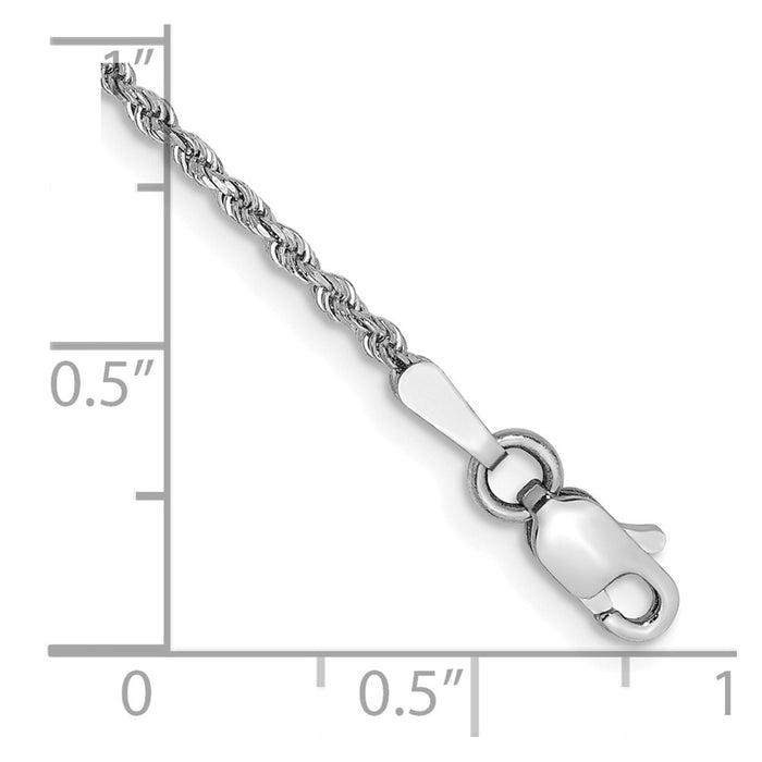 Shop Stylish 14K White Gold 8-Inch Diamond-Cut Rope Chain - Affordable Luxury!-2