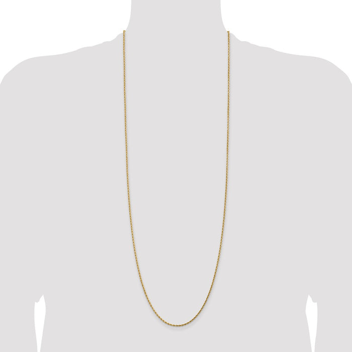 Shop Exclusive 14K Gold 36-Inch Diamond-Cut Rope Chain - Stylish 1.75mm Thickness-4