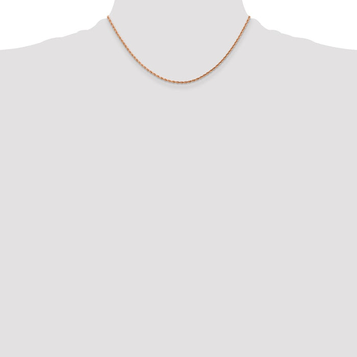 Shop Exclusive 14K Rose Gold 16-Inch Diamond-Cut Rope Chain, 1.75mm Thick-4