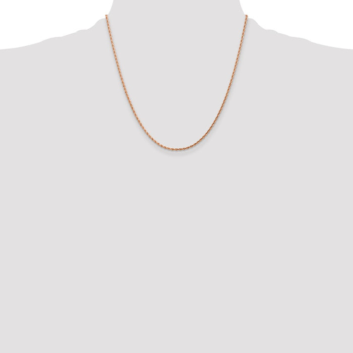 Buy 14K Rose Gold 20-Inch Diamond-Cut Rope Chain - Stylish & Affordable Jewelry-4