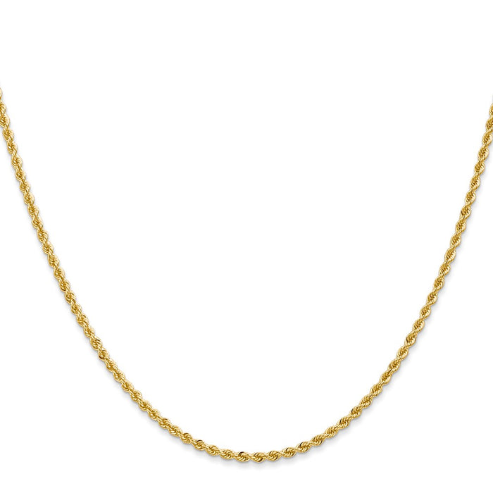 High-Quality 14K Gold 14-Inch 2mm Rope Chain - Stylish & Affordable Jewelry!-2