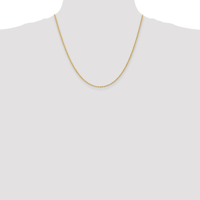 Shop Stylish 14K Gold 20-Inch 2mm Rope Chain with Lobster Clasp - Luxury Value!-4