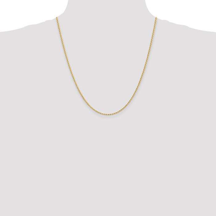 Exclusive 14K Gold 22-Inch 2mm Rope Chain - Stylish and Durable Luxury Jewelry-4