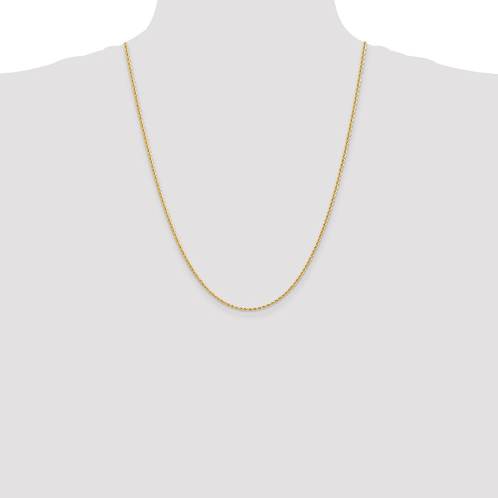 Shop Affordable 14K Gold 24-Inch 2mm Classic Rope Chain with Lobster Clasp-4