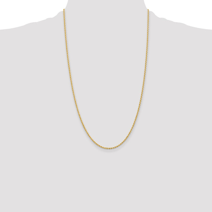 Buy Stylish 14K Gold 26-Inch Rope Chain - 2mm, Luxury Lobster Clasp-4