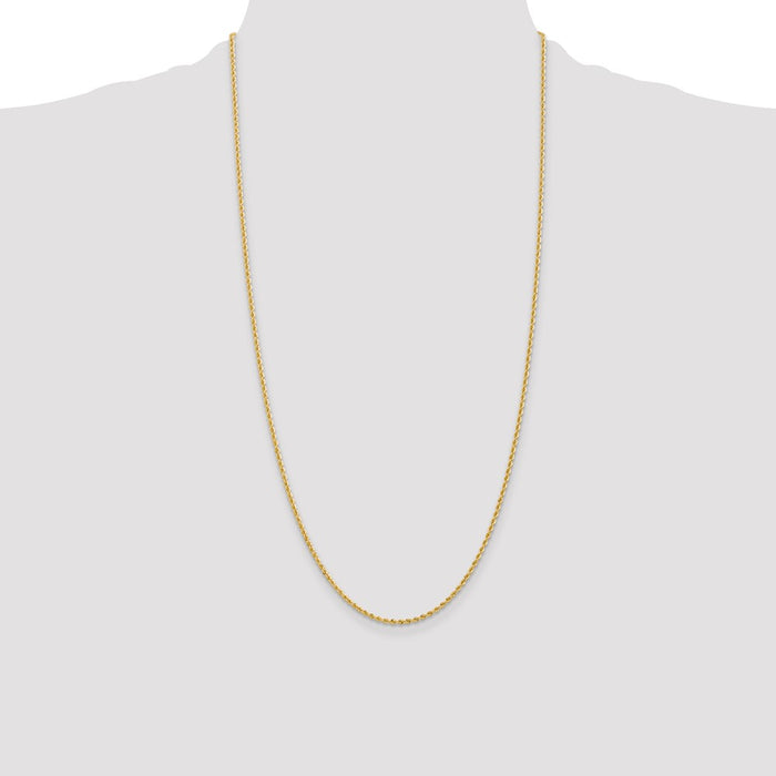 Shop 14K Gold 28-Inch 2mm Classic Rope Chain - Stylish & Affordable Luxury!-4