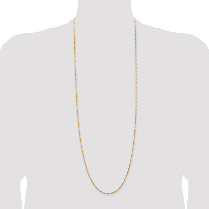 High-Quality 14K Gold 36-Inch 2mm Rope Chain - Stylish & Affordable Luxury!-4
