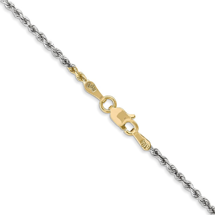 Buy 14K Tri-Color Diamond-Cut Rope Chain - 18", 1.75mm, Stylish Luxury!-3