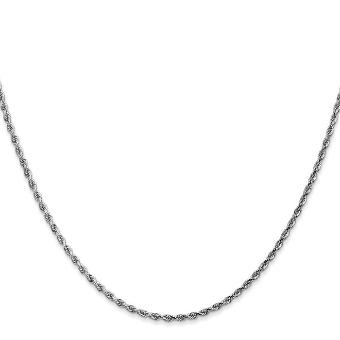 Buy Stylish 14K White Gold 36-Inch Diamond-Cut Rope Chain - 1.75mm Thickness-2