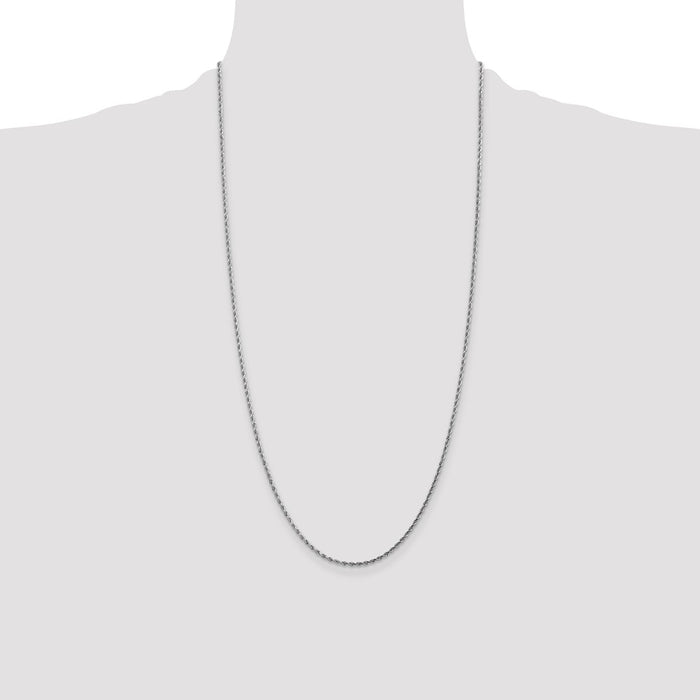 Buy Stylish 14K White Gold 28-Inch Diamond-Cut Rope Chain, 1.75mm-4