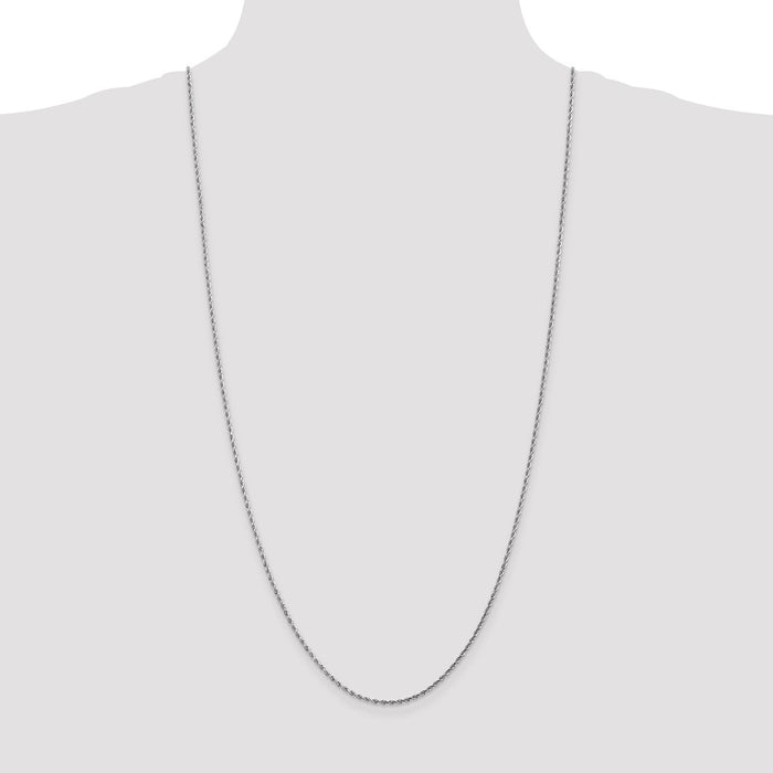 High-Quality 14K White Gold 30-Inch Diamond-Cut Rope Chain - Stylish 1.75mm-4