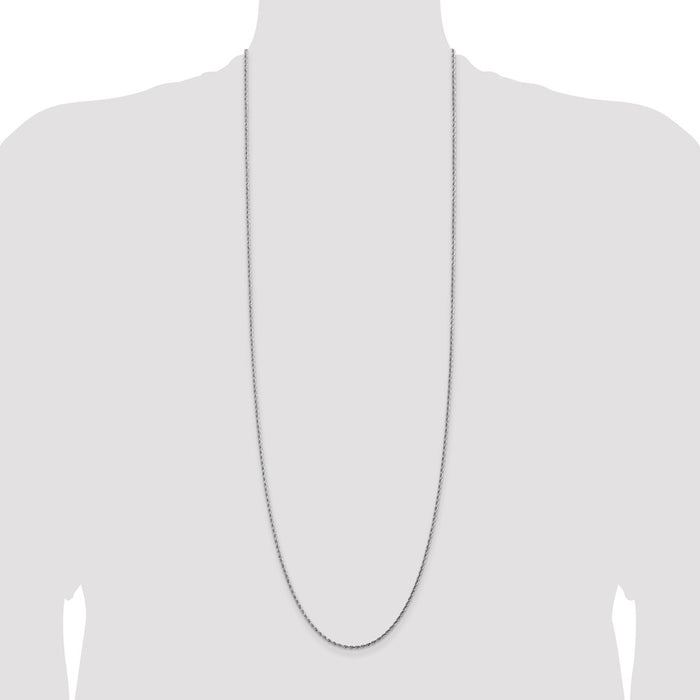 Buy Stylish 14K White Gold 36-Inch Diamond-Cut Rope Chain - 1.75mm Thickness-4