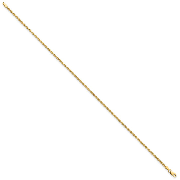 Shop Stylish 14K Gold 10-Inch Diamond-Cut Rope Anklet - Affordable Luxury!-2