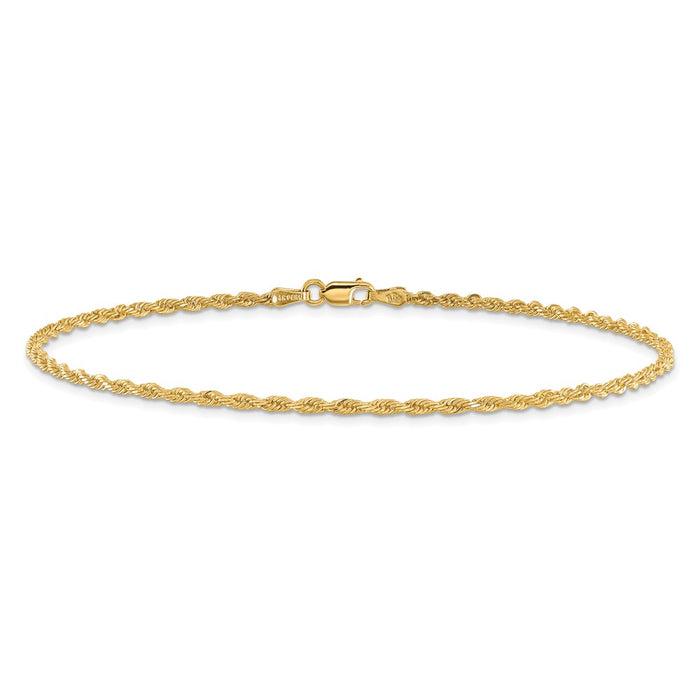 Shop Stylish 14K Gold 10-Inch Diamond-Cut Rope Anklet - Affordable Luxury!-3