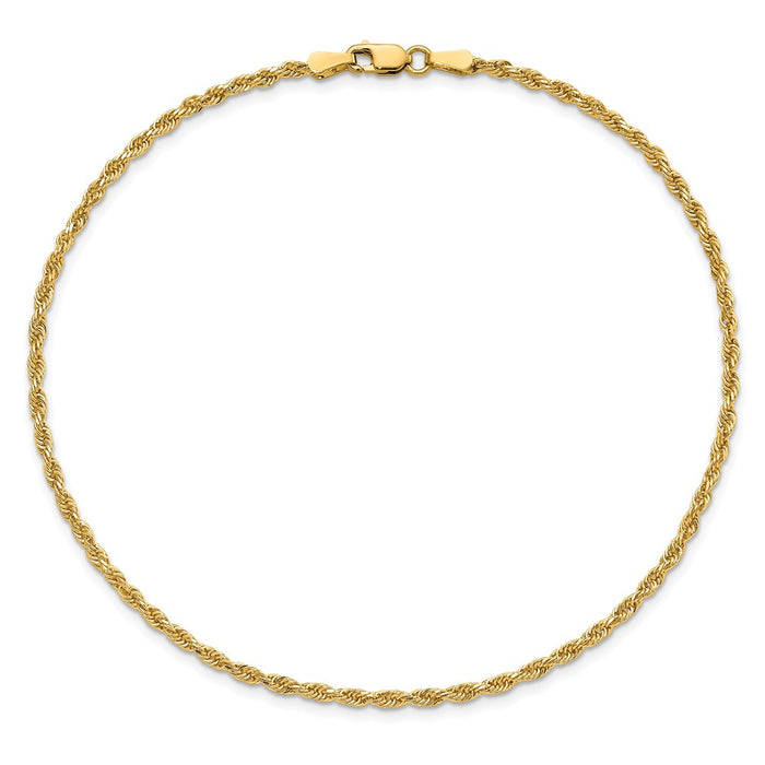 Shop Stylish 14K Gold 10-Inch Diamond-Cut Rope Anklet - Affordable Luxury!-4