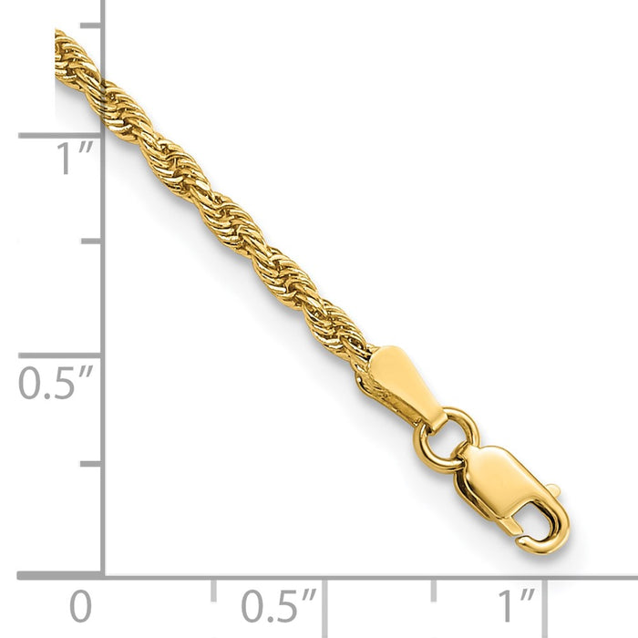 Shop Stylish 14K Gold 10-Inch Diamond-Cut Rope Anklet - Affordable Luxury!-5