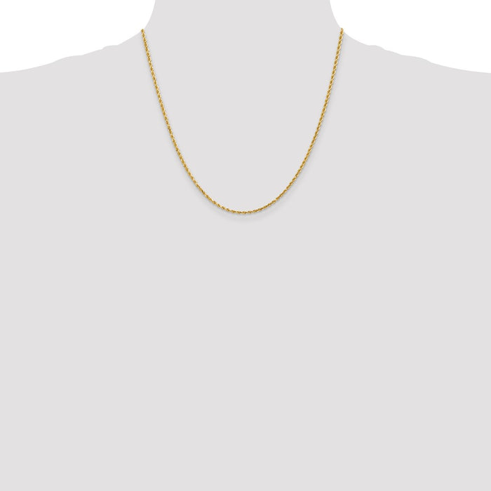 Buy Stylish 20-Inch 2mm Diamond-Cut Rope Chain in 14K Gold - Luxury Accessory-4