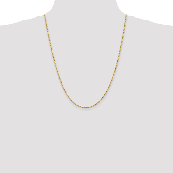 High-Quality 24-Inch 2mm Diamond-Cut Rope Chain in 14K Gold - Stylish Value!-4