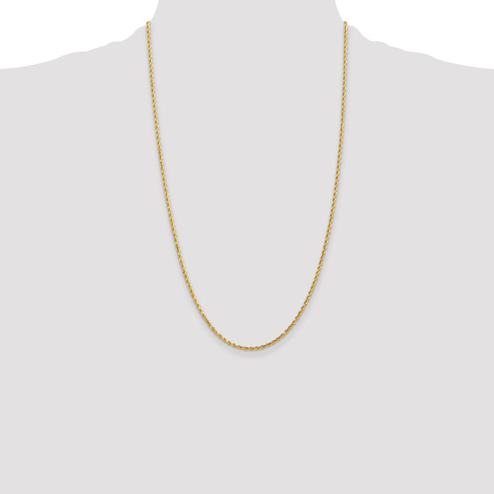 Buy Stylish 14K Gold 26-Inch Diamond-Cut Rope Chain - Affordable Luxury!-4
