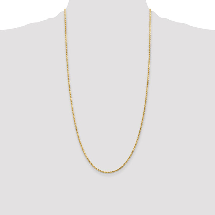 Buy Exclusive 14K Gold Diamond-Cut Rope Chain 28-Inch 2mm - Stylish Value-4