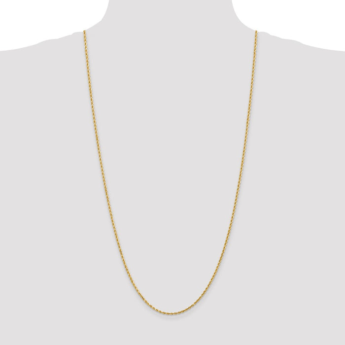 Buy 14K Gold 30-Inch 2mm Diamond-Cut Rope Chain - Stylish & Affordable Jewelry-4