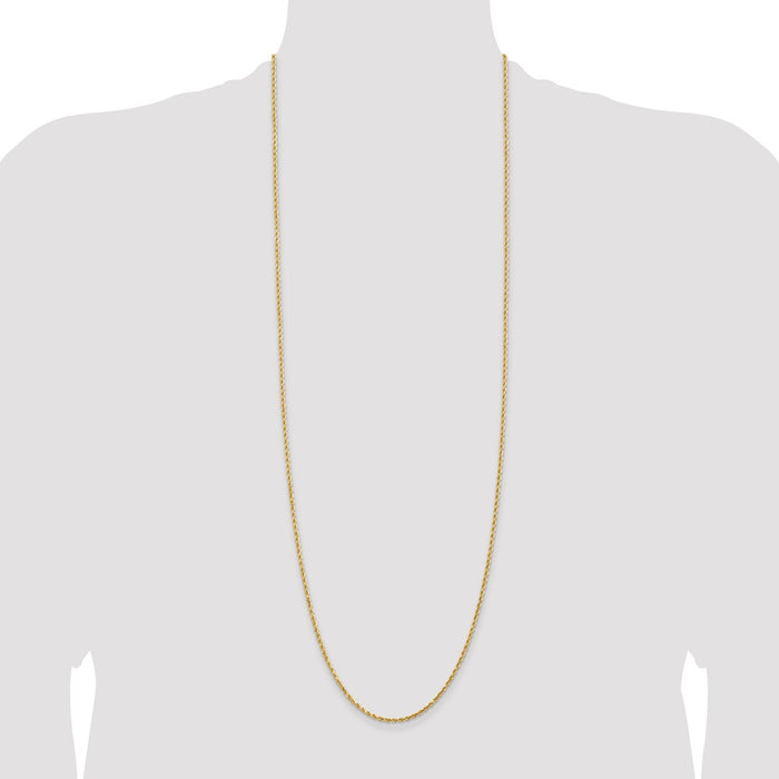 Shop 36-Inch 14K Gold Diamond-Cut Rope Chain - Stylish & Affordable Luxury!-4
