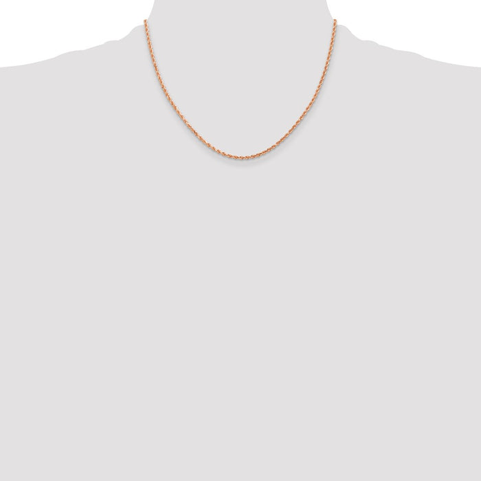 Shop Exclusive 14K Rose Gold 18-Inch Diamond-Cut Rope Chain - Stylish 2mm Design-4
