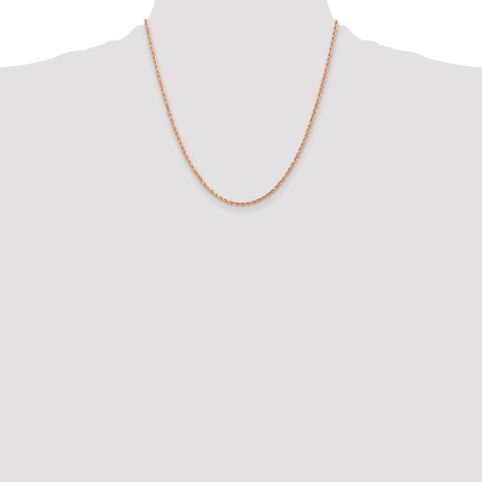 Shop 14K Rose Gold 20-Inch Diamond-Cut Rope Chain - Stylish & Affordable!-4