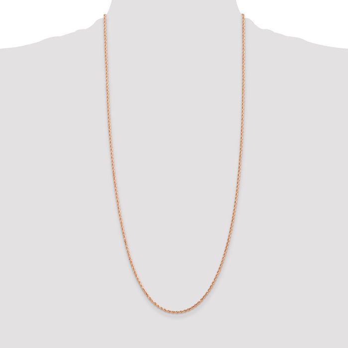 Order Stylish 14K Rose Gold 30-Inch Diamond-Cut Rope Chain - Affordable Luxury-4