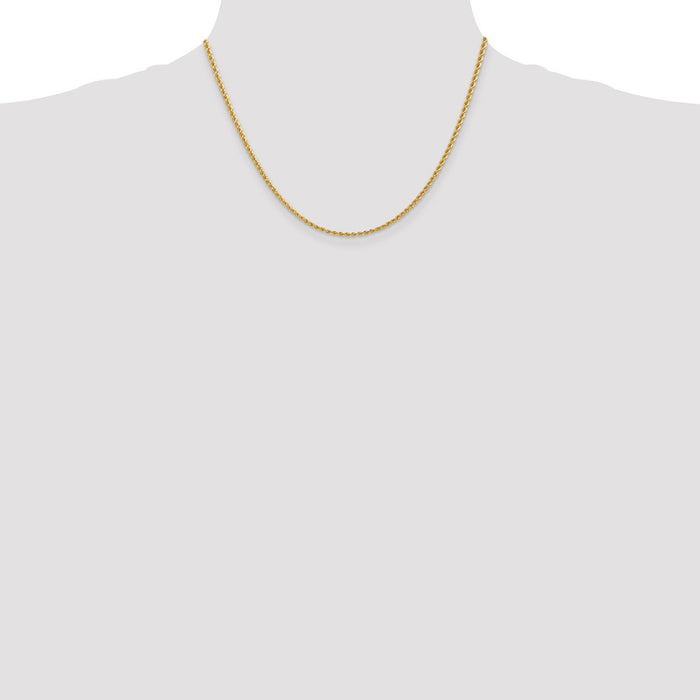 Shop 14K Gold Classic Rope Chain 18" 2.25mm - Stylish Luxury at Great Price!-4