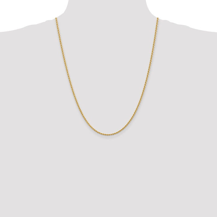 Buy Exclusive 14K Gold 24-Inch Classic Rope Chain 2.25mm - Stylish & Affordable!-4