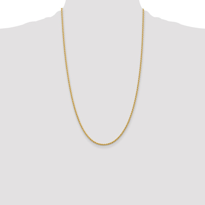 Buy Affordable 14K Gold 26-Inch 2.25mm Classic Rope Chain - Stylish Design-4