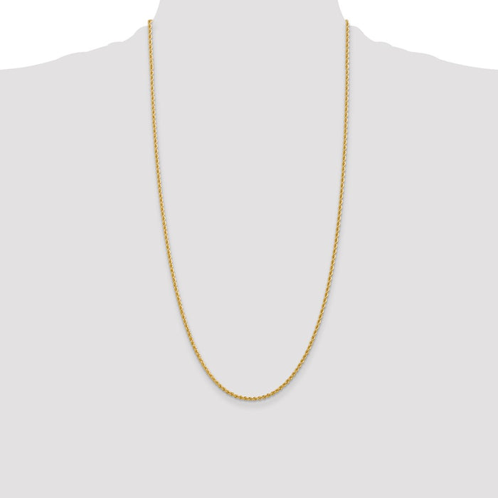 Buy Stylish 28-Inch 14K Gold Rope Chain - 2.25mm, Luxury Look & Feel-4