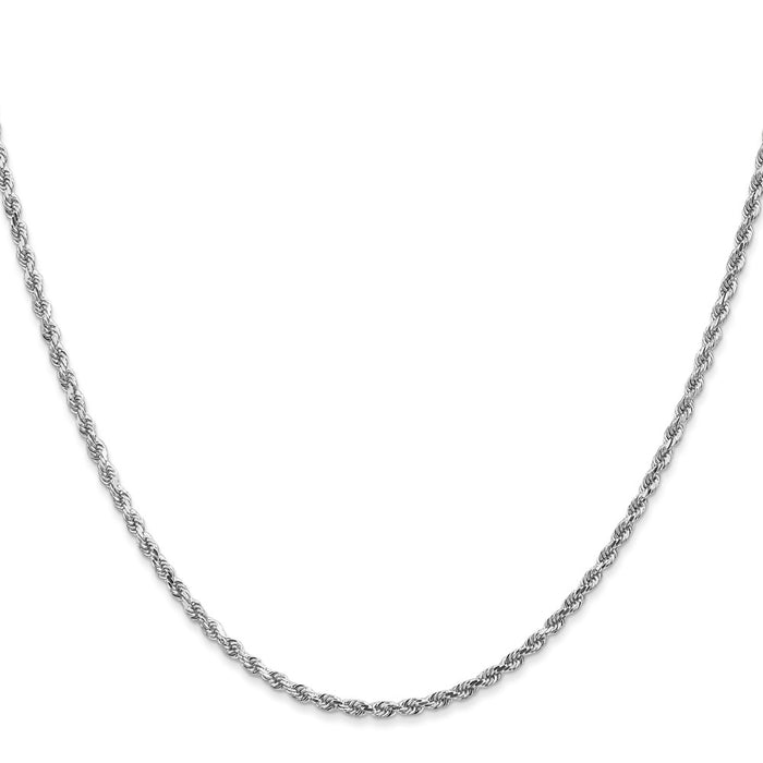 Shop Stylish 14K White Gold 14-Inch 2mm Diamond-Cut Rope Chain with Clasp-2